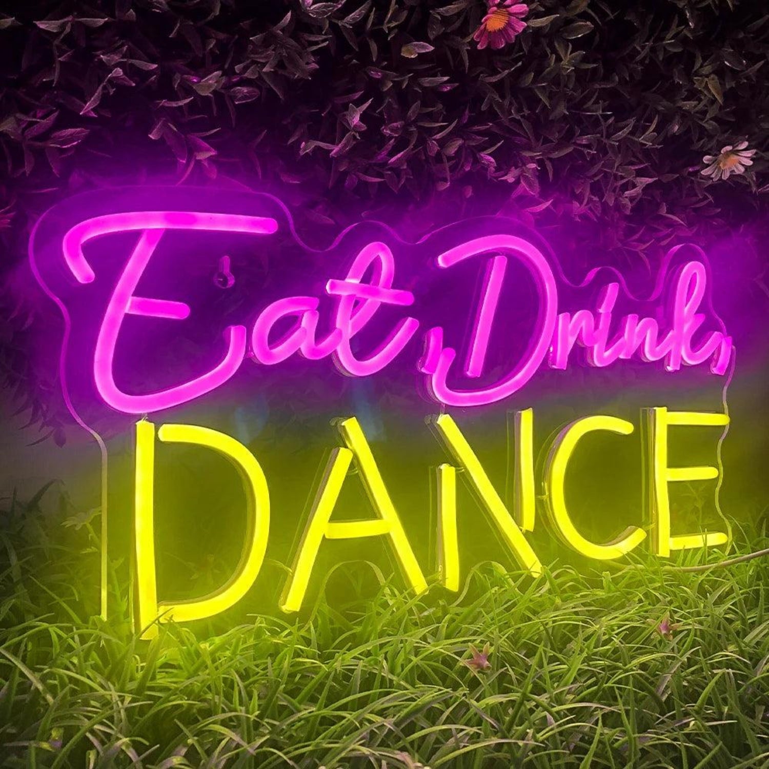 Eat Drink Dance Pink Yellow Led Neon Sign For Outdoor Party Commercial Decor | Shineneon