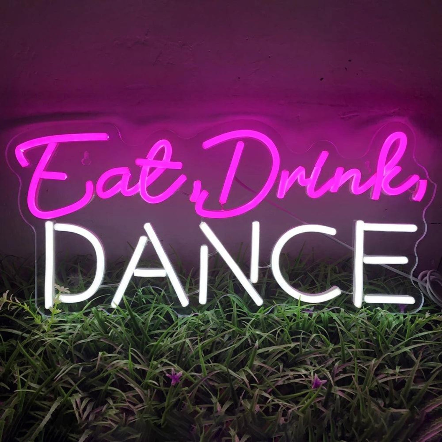 Eat Drink Dance Pink Yellow Led Neon Sign For Outdoor Party Commercial Decor | Shineneon