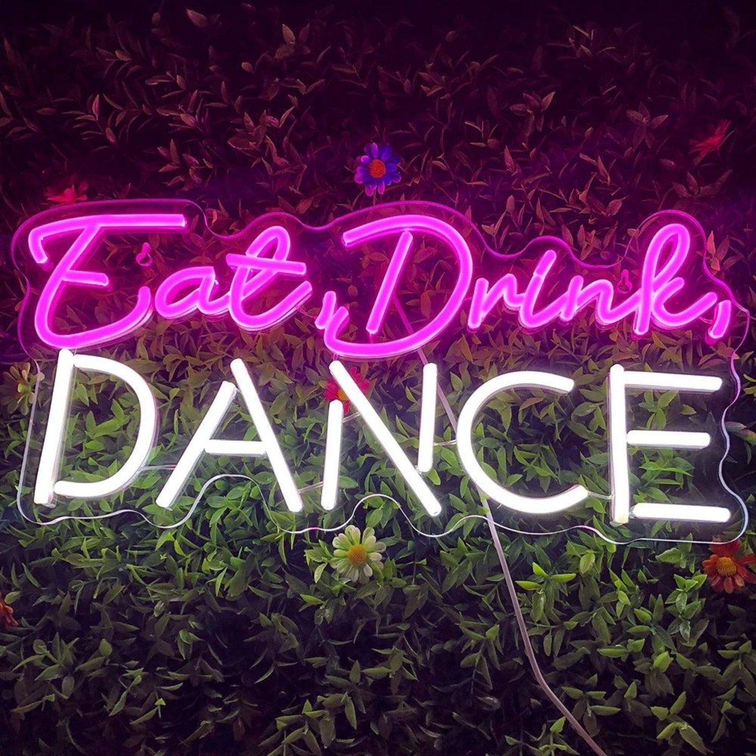 Eat Drink Dance Pink Yellow Led Neon Sign For Outdoor Party Commercial Decor | Shineneon