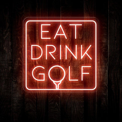 Eat Drink Golf Led Neon Sign Vibrant Purple For Man Cave Bar Golf Club Decor | Shineneon