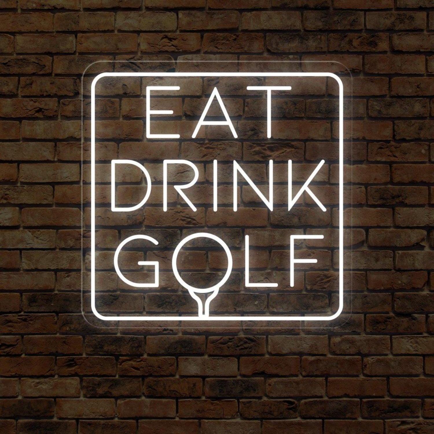 Eat Drink Golf Led Neon Sign Vibrant Purple For Man Cave Bar Golf Club Decor | Shineneon