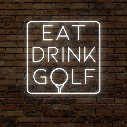 Eat Drink Golf Led Neon Sign Vibrant Purple For Man Cave Bar Golf Club Decor | Shineneon