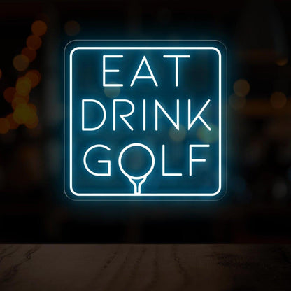 Eat Drink Golf Led Neon Sign Vibrant Purple For Man Cave Bar Golf Club Decor | Shineneon