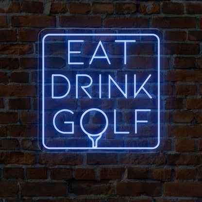 Eat Drink Golf Led Neon Sign Vibrant Purple For Man Cave Bar Golf Club Decor | Shineneon