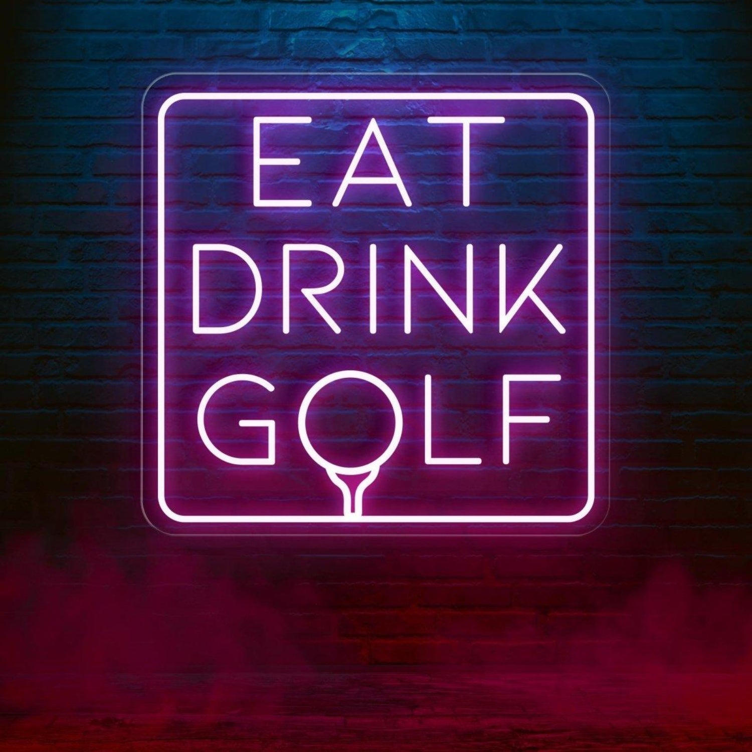 Eat Drink Golf Led Neon Sign Vibrant Purple For Man Cave Bar Golf Club Decor | Shineneon