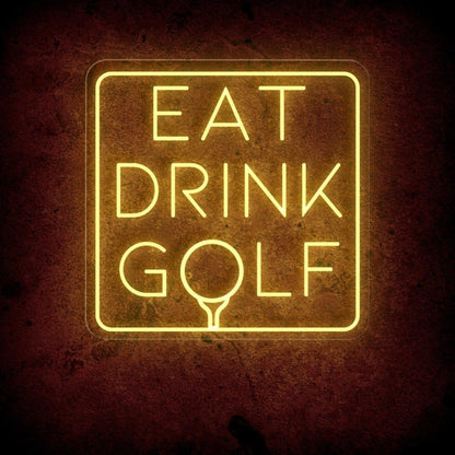 Eat Drink Golf Led Neon Sign Vibrant Purple For Man Cave Bar Golf Club Decor | Shineneon