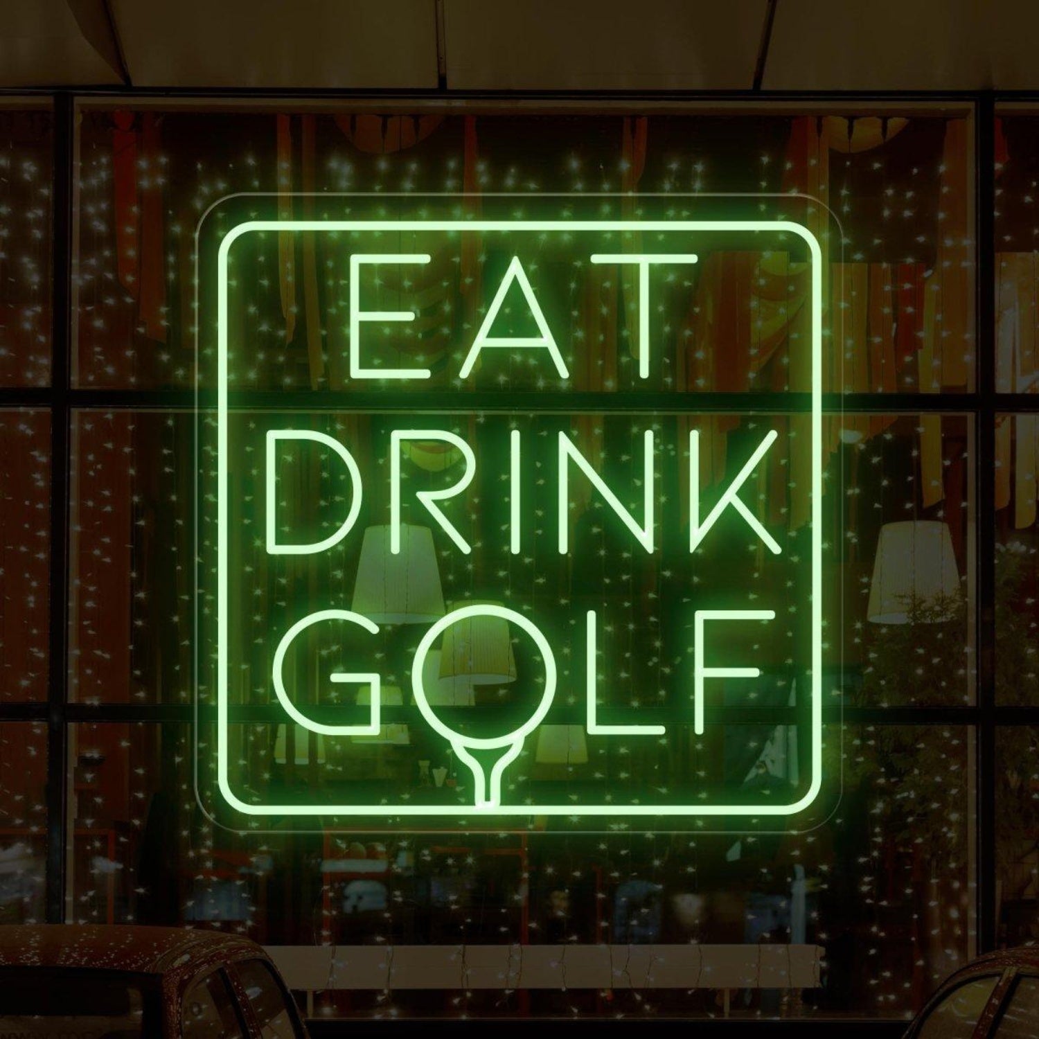 Eat Drink Golf Led Neon Sign Vibrant Purple For Man Cave Bar Golf Club Decor | Shineneon