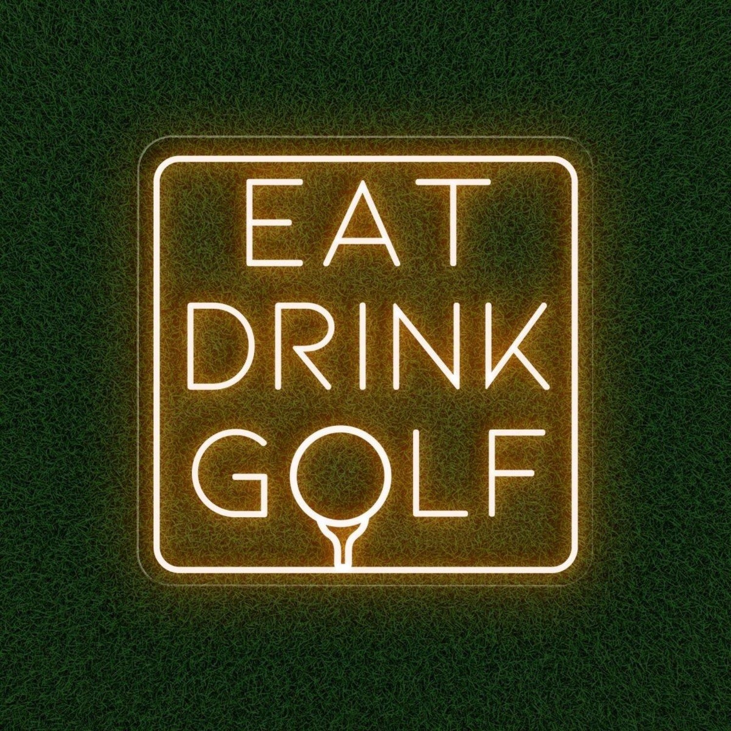 Eat Drink Golf Led Neon Sign Vibrant Purple For Man Cave Bar Golf Club Decor | Shineneon