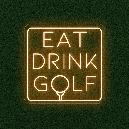Eat Drink Golf Led Neon Sign Vibrant Purple For Man Cave Bar Golf Club Decor | Shineneon