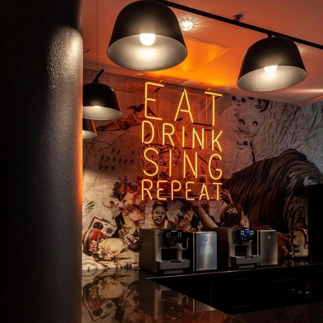 Eat Drink Sing Repeat Led Sign Business Neon Sign - Shineneon