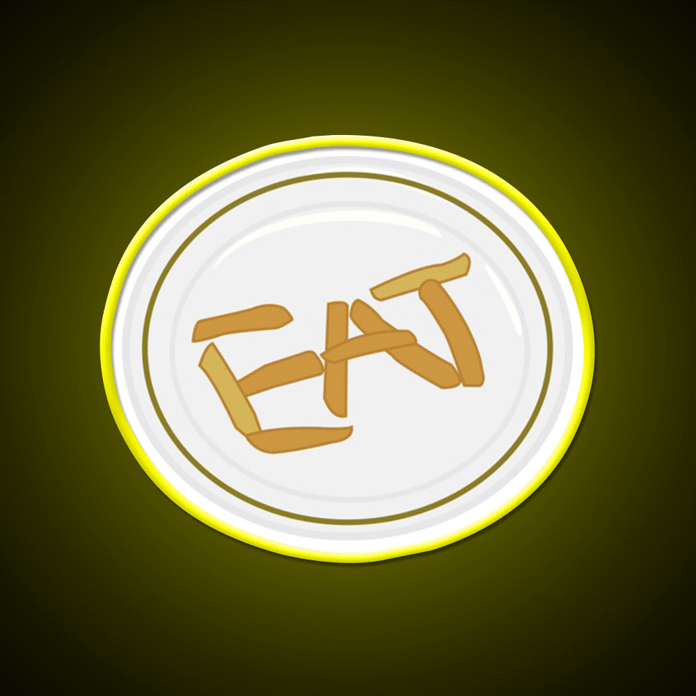 Eat Fast Food Led Neon Sign For Burger Place Rgb Color - Custom LED neon sign front view