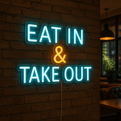 Eat In And Take Out LED Neon Sign - 01 Original Product Image