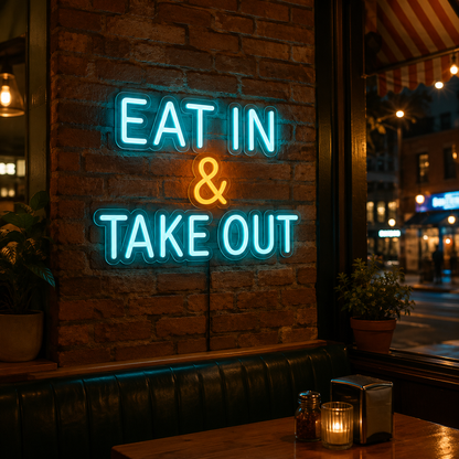 Eat In And Take Out LED Neon Sign - 02 High-Converting Product Image