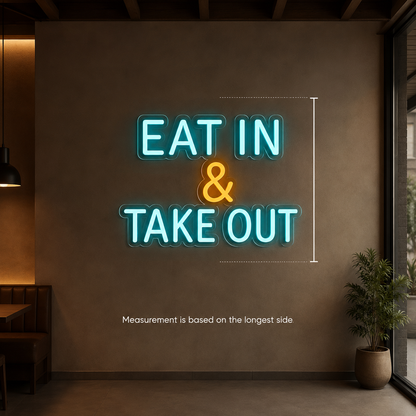 Eat In And Take Out LED Neon Sign - 04 Size Image