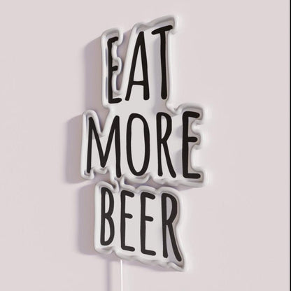 Eat More Beer V10 Rgb Led Neon Sign Bar Wall Decor - Shineneon