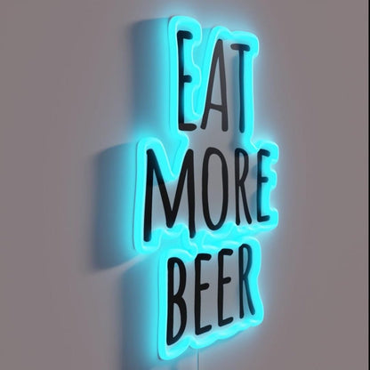 Eat More Beer V10 Rgb Led Neon Sign Bar Wall Decor - Shineneon