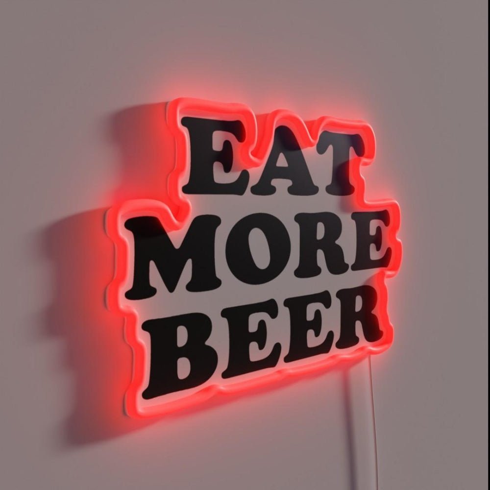 Eat More Beer V11 Rgb Led Neon Sign Bar Wall Decor - Shineneon