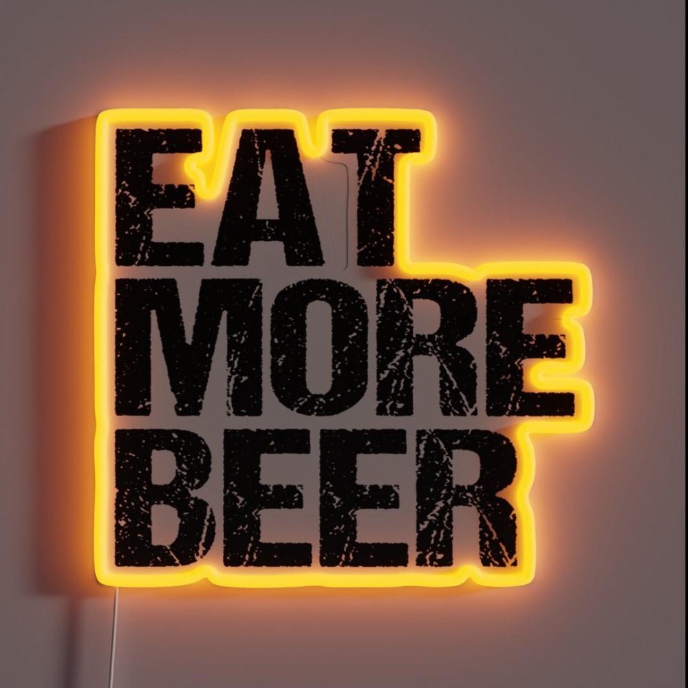 Eat More Beer V12 Rgb Led Neon Sign Bar Wall Decor - Shineneon