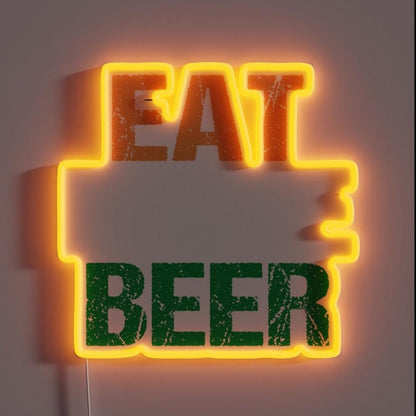 Eat More Beer V13 Rgb Led Neon Sign - Shineneon