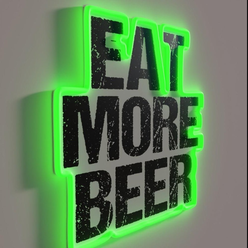 Eat More Beer V13 Rgb Led Neon Sign Bar Wall Decor - Shineneon