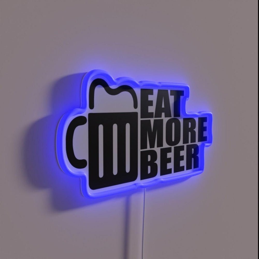 Eat More Beer V17 Rgb Led Neon Sign Bar Wall Decor - Shineneon