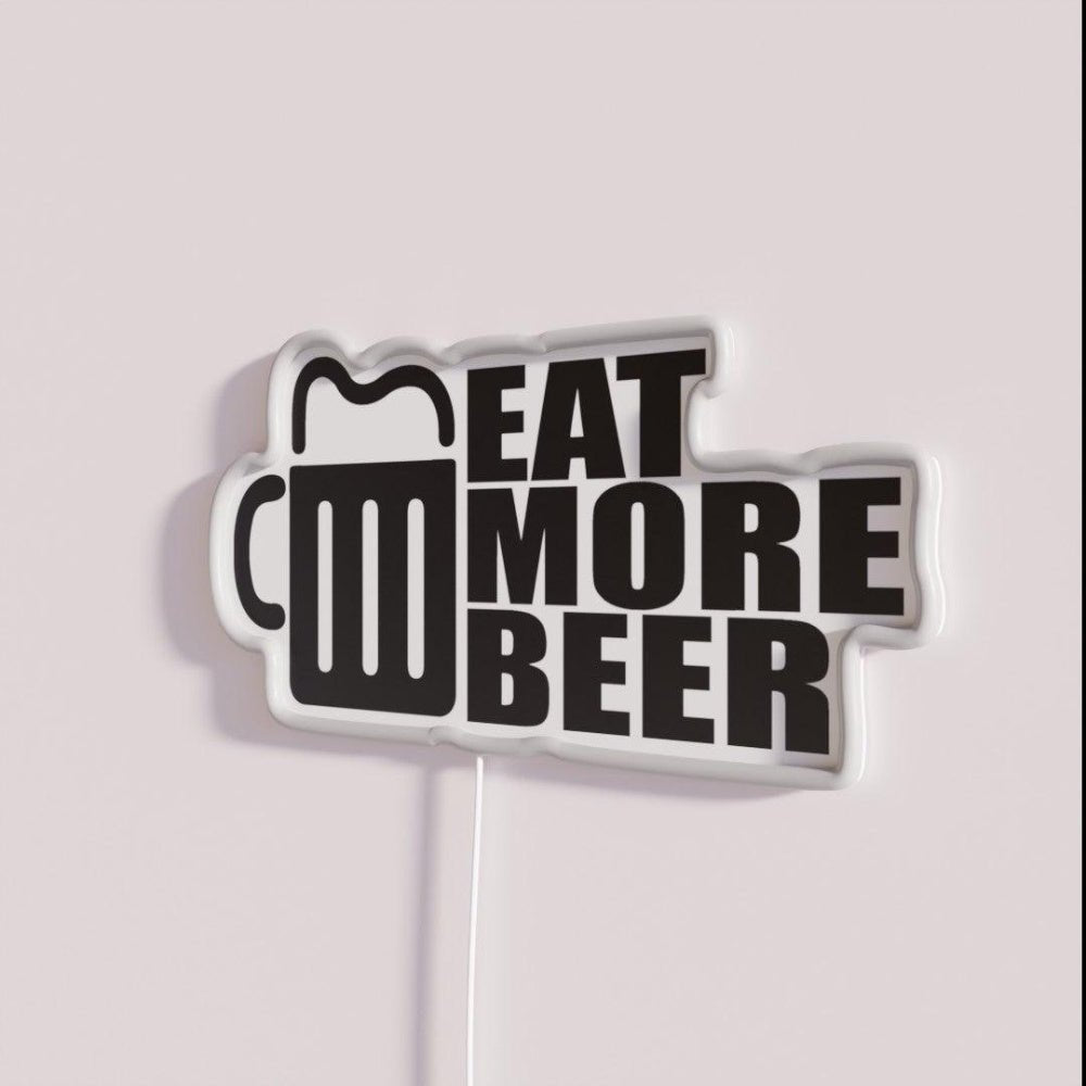 Eat More Beer V17 Rgb Led Neon Sign Bar Wall Decor - Shineneon