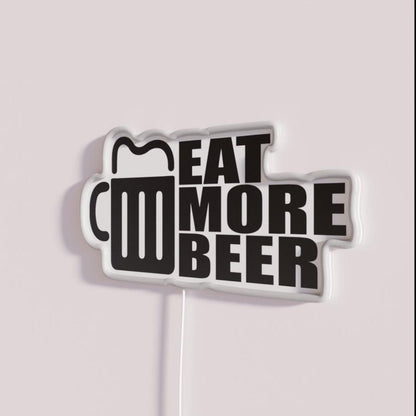 Eat More Beer V17 Rgb Led Neon Sign Bar Wall Decor - Shineneon