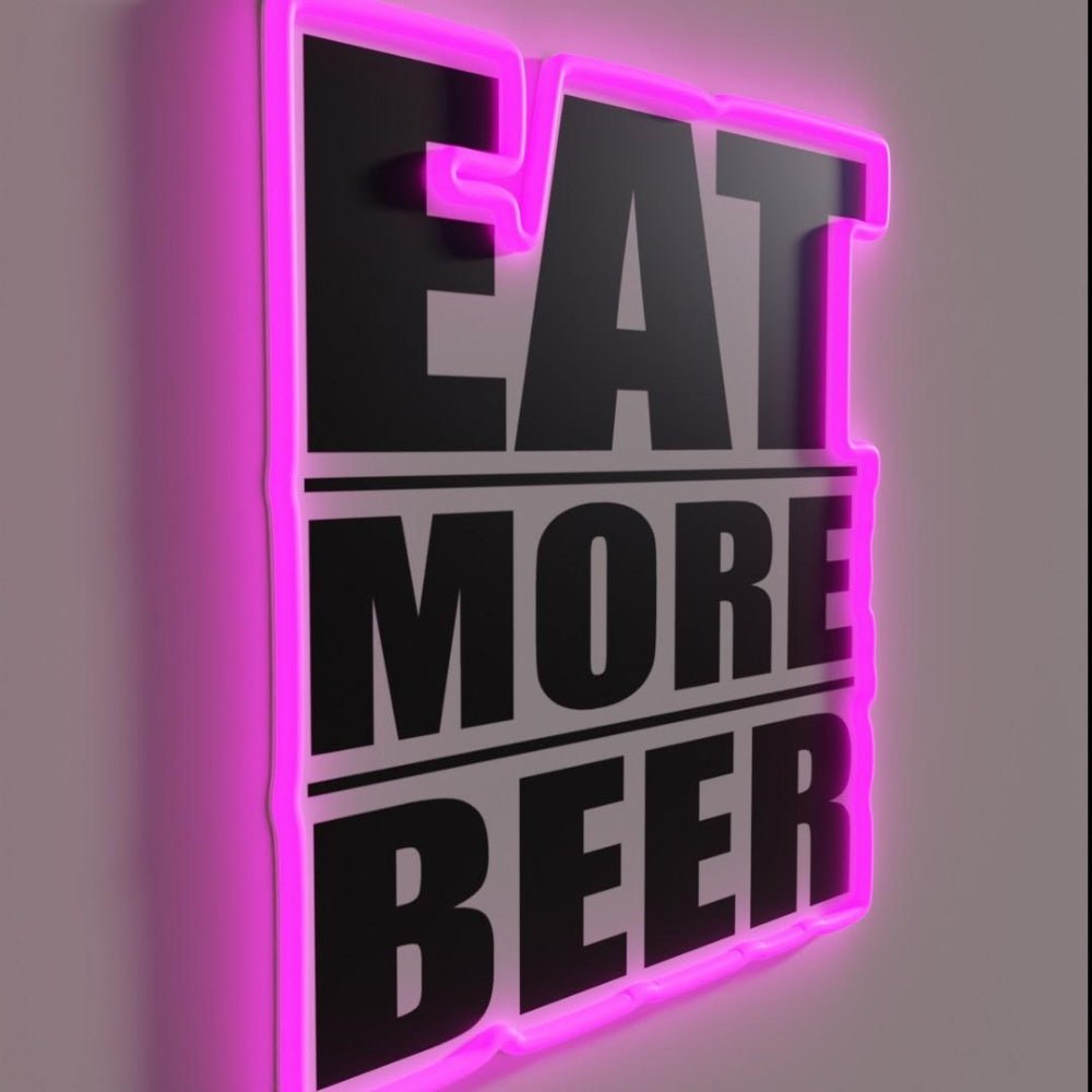 Eat More Beer V19 Rgb Led Neon Sign Bar Wall Decor - Shineneon
