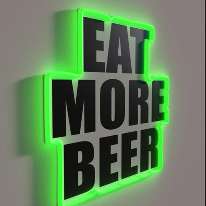 Eat More Beer V2 Rgb Led Neon Sign - Shineneon