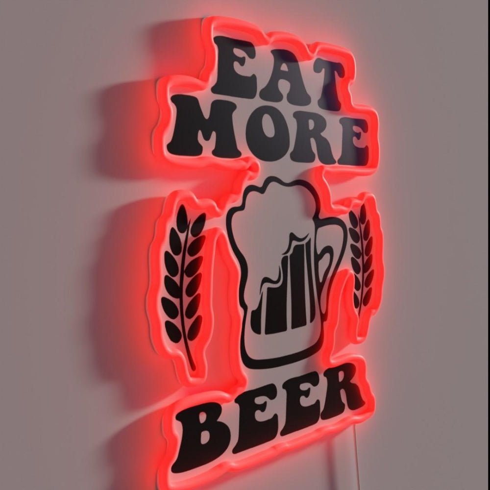 Eat More Beer V20 Rgb Led Neon Sign Bar Wall Decor - Shineneon