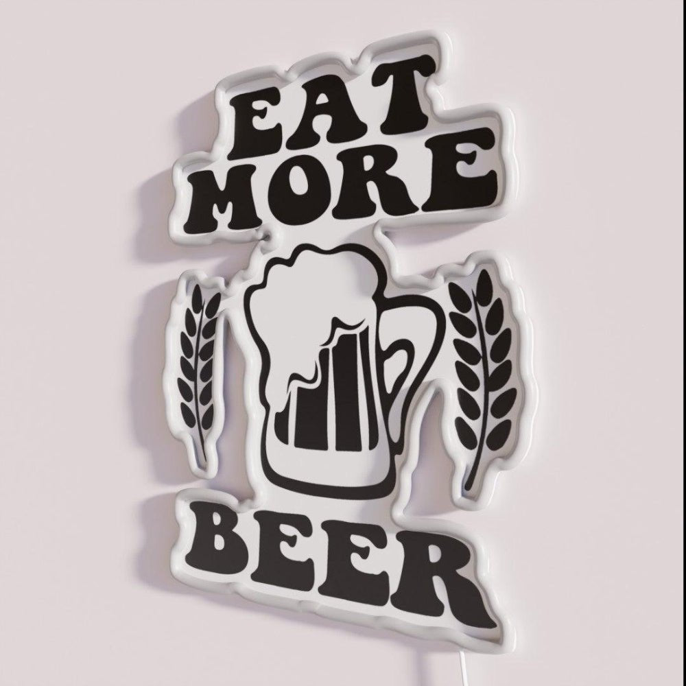 Eat More Beer V20 Rgb Led Neon Sign Bar Wall Decor - Shineneon