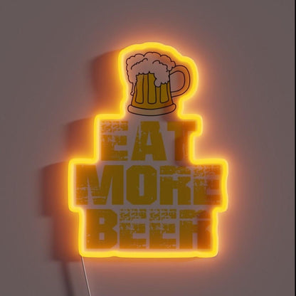 Eat More Beer V8 Rgb Led Neon Sign - Shineneon