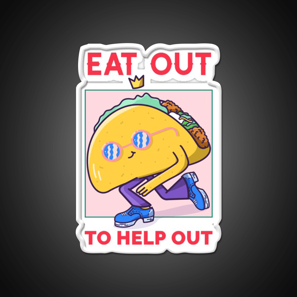 Eat Out To Help Out Tacos Kebab Taco Led Neon Sign Wall Light Rgb Color - Shineneon