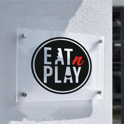 Eat Play Acrylic Business Logo Sign - Shineneon
