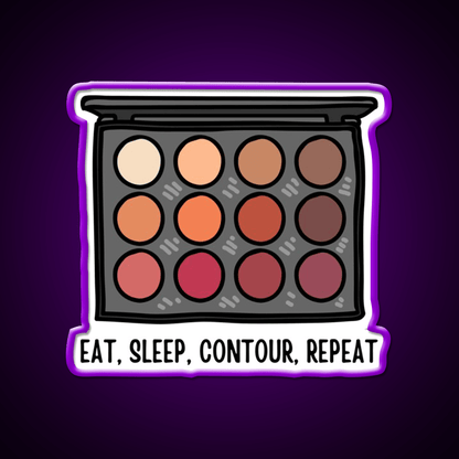 Eat Sleep Contour Repeat Nail Salon Led Neon Sign Rgb Color - Shineneon