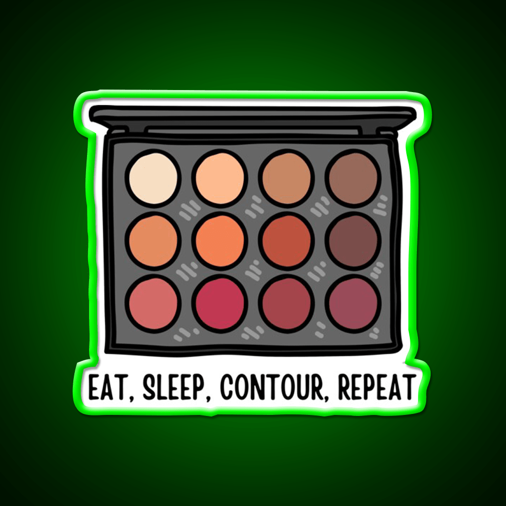 Eat Sleep Contour Repeat Nail Salon Led Neon Sign Rgb Color - Shineneon