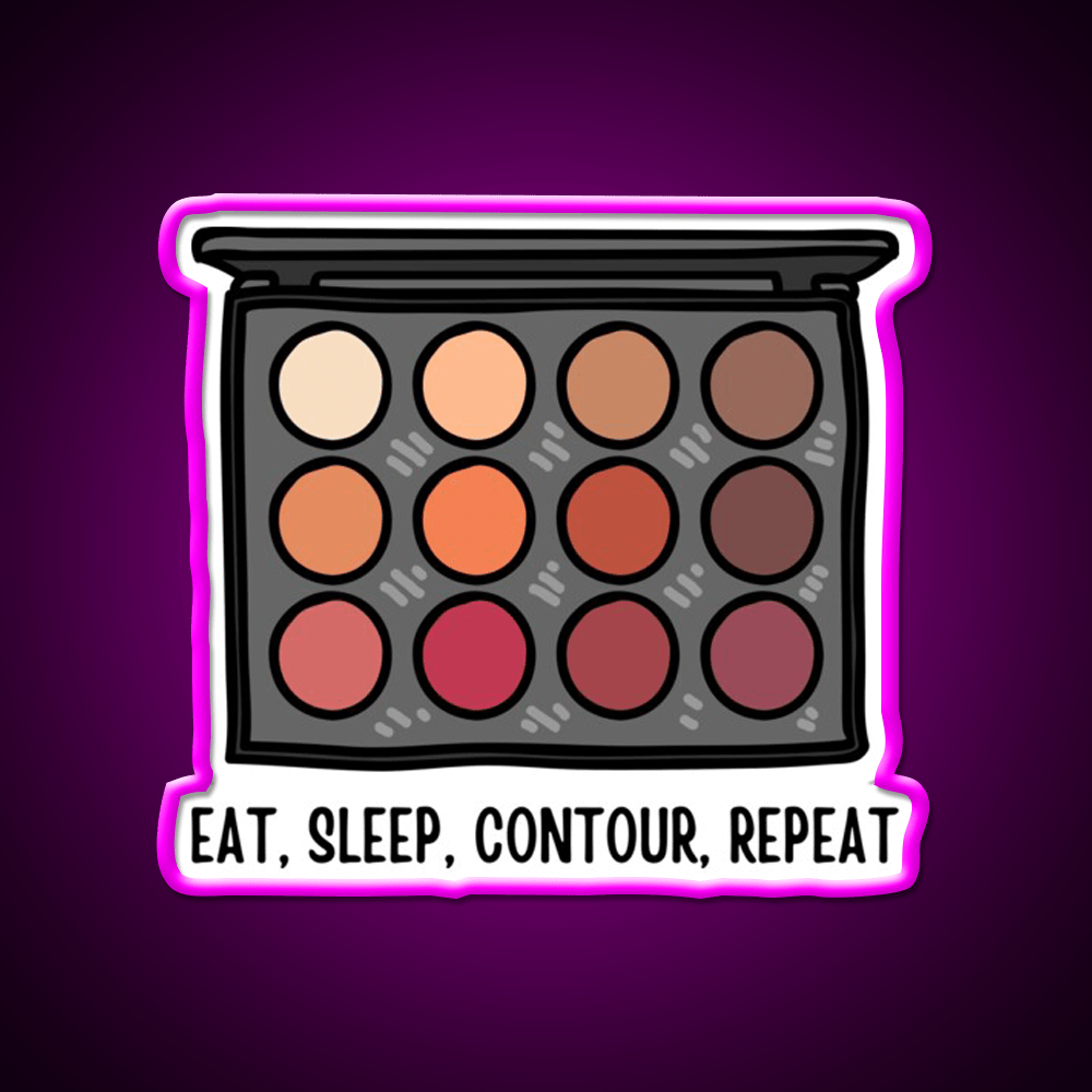 Eat Sleep Contour Repeat Nail Salon Led Neon Sign Rgb Color - Shineneon