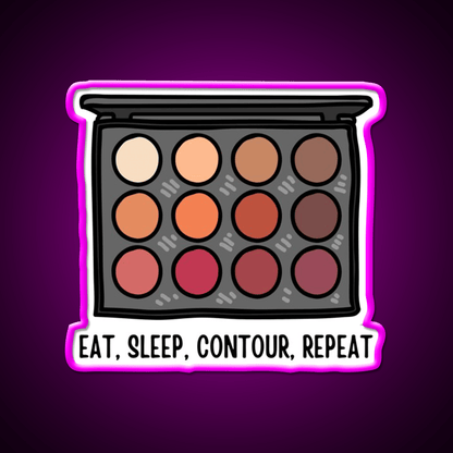 Eat Sleep Contour Repeat Nail Salon Led Neon Sign Rgb Color - Shineneon