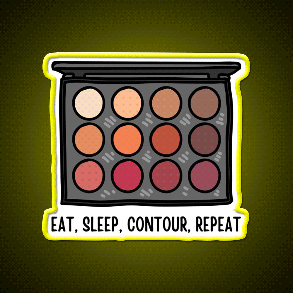 Eat Sleep Contour Repeat Nail Salon Led Neon Sign Rgb Color - Custom LED neon sign front view
