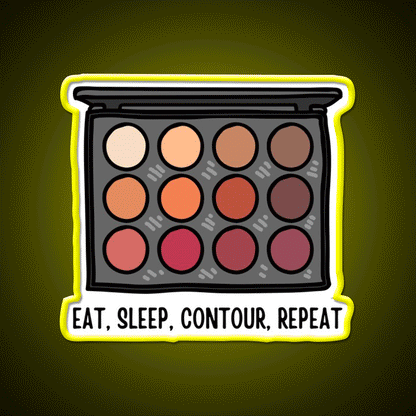 Eat Sleep Contour Repeat Nail Salon Led Neon Sign Rgb Color - Custom LED neon sign front view