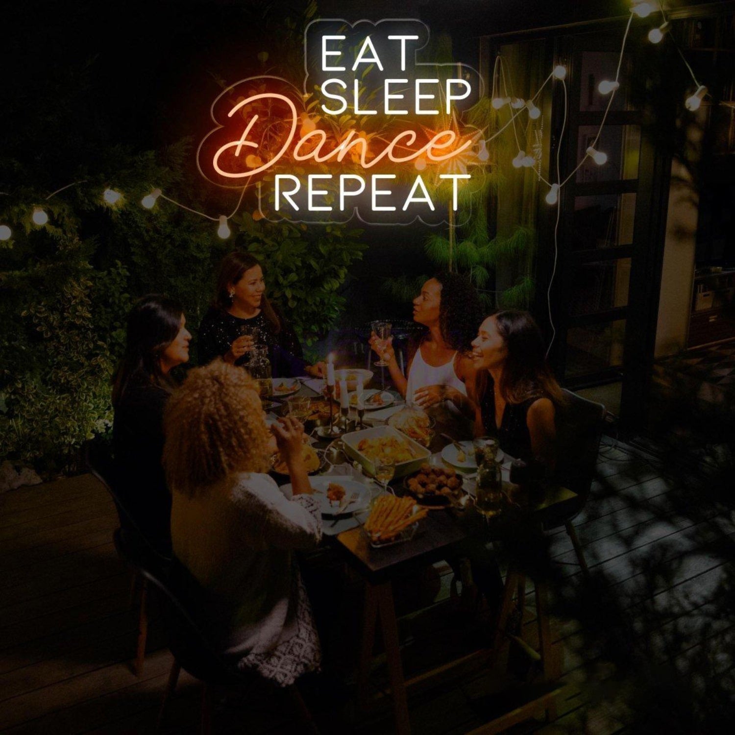 Eat Sleep Dance Repeat Pink White Led Neon Sign Modern Indoor Wall Decor | Shineneon