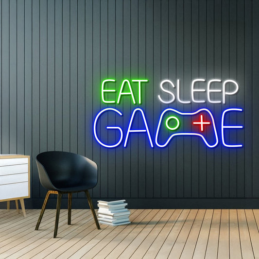 Eat Sleep Game Neon Sign