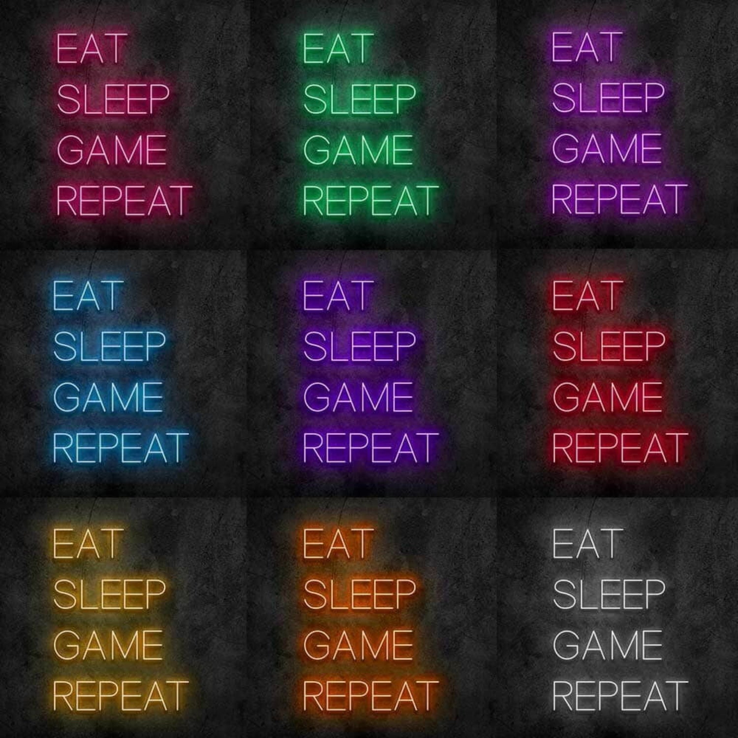 Eat Sleep Game Repeat Led Neon Sign | Shineneon