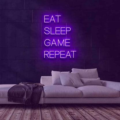 Eat Sleep Game Repeat Led Neon Sign - Shineneon