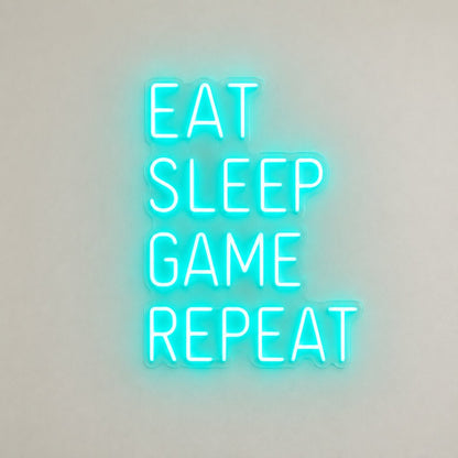 Eat Sleep Game Repeat LED Neon Sign Garage Neon Sign - Shineneon