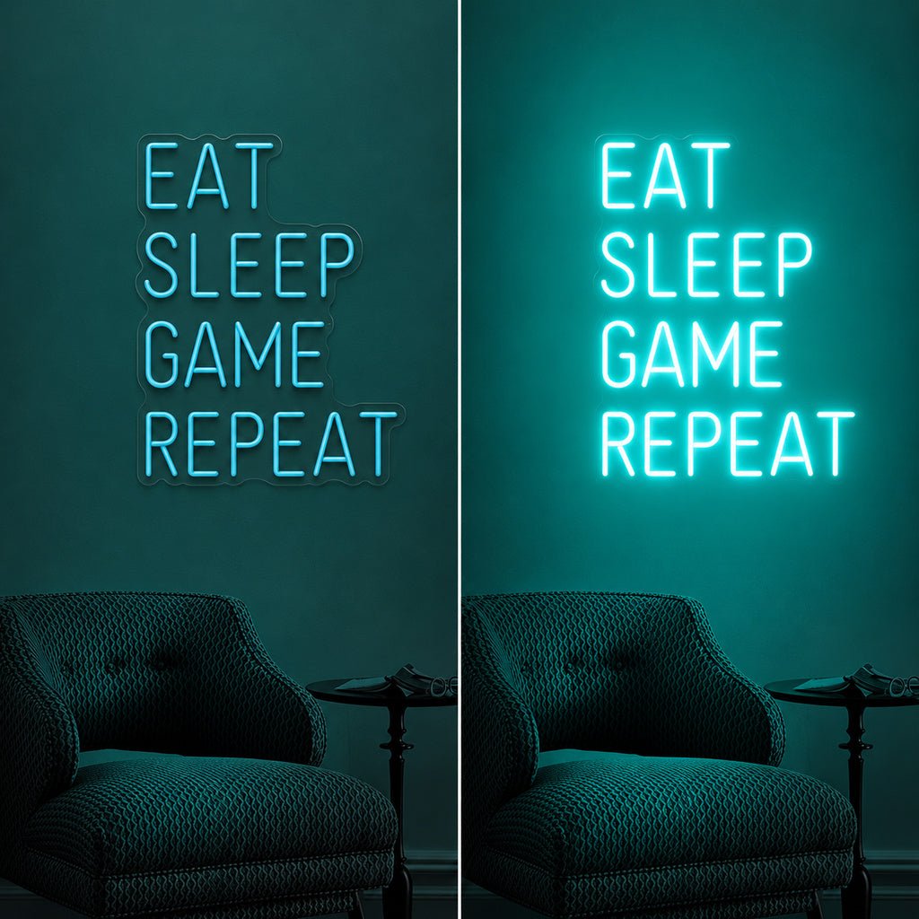 Eat Sleep Game Repeat LED Neon Sign Garage Neon Sign - Shineneon