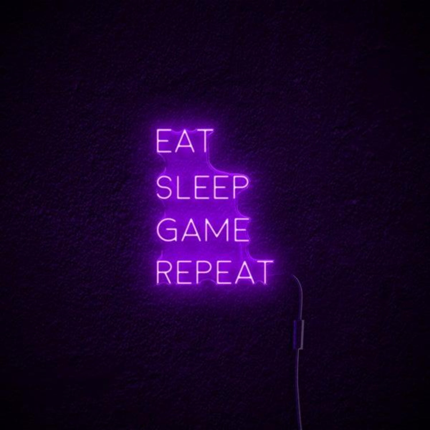 Eat Sleep Game Repeat Purple Led Neon Sign For Gaming Room Wall Decor | Shineneon