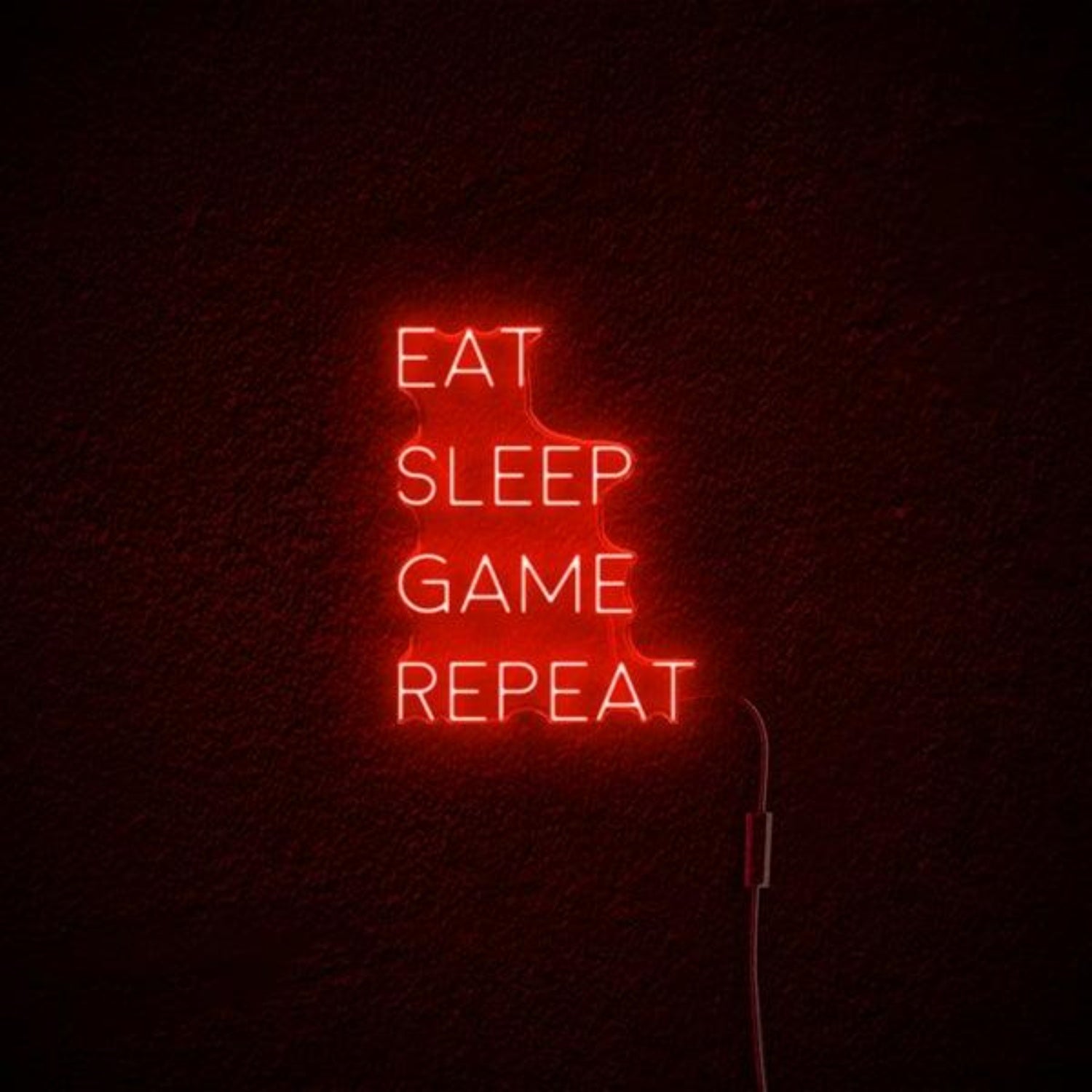 Eat Sleep Game Repeat Purple Led Neon Sign For Gaming Room Wall Decor | Shineneon