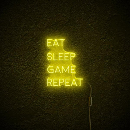 Eat Sleep Game Repeat Purple Led Neon Sign For Gaming Room Wall Decor | Shineneon
