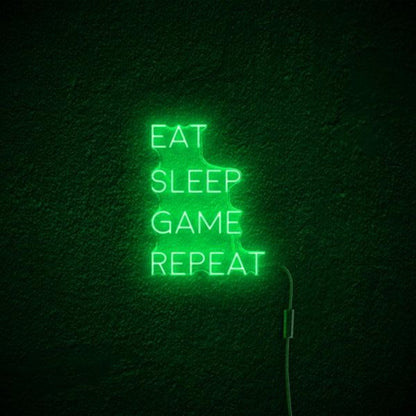 Eat Sleep Game Repeat Purple Led Neon Sign For Gaming Room Wall Decor | Shineneon